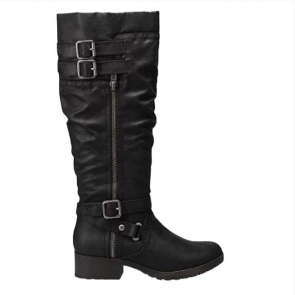 Black SO Knee High Wide Calf Boots.